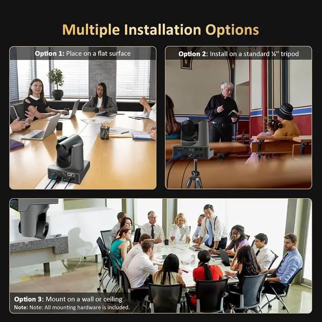 Alt view image 7 of 7 - PTZ Camera 20X Optical Zoom with PoE HDMI/3G-SDI/USB/LAN IP Streaming Outputs, Auto AI Tracking for Video Conferencing Live Streaming Meeting Church Services Worship Skype Zoom Teams OBS