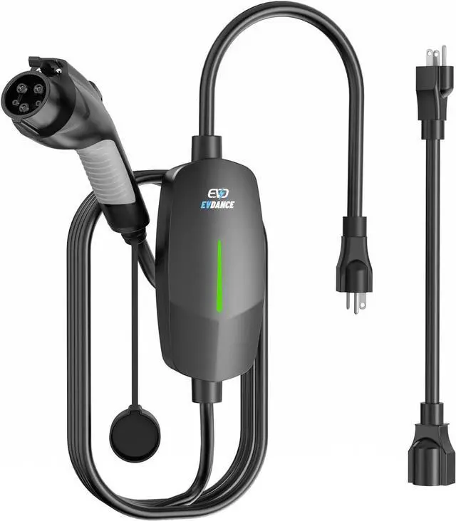 Main image of Level 1&2 EV Charger, Electric Vehicle Portable Charger with 25FT Cable, Home EV Charging Station for J1772 Electric Cars, 16Amp 110V-240V, NEMA 6-20 & NEMA 5-15 Plug