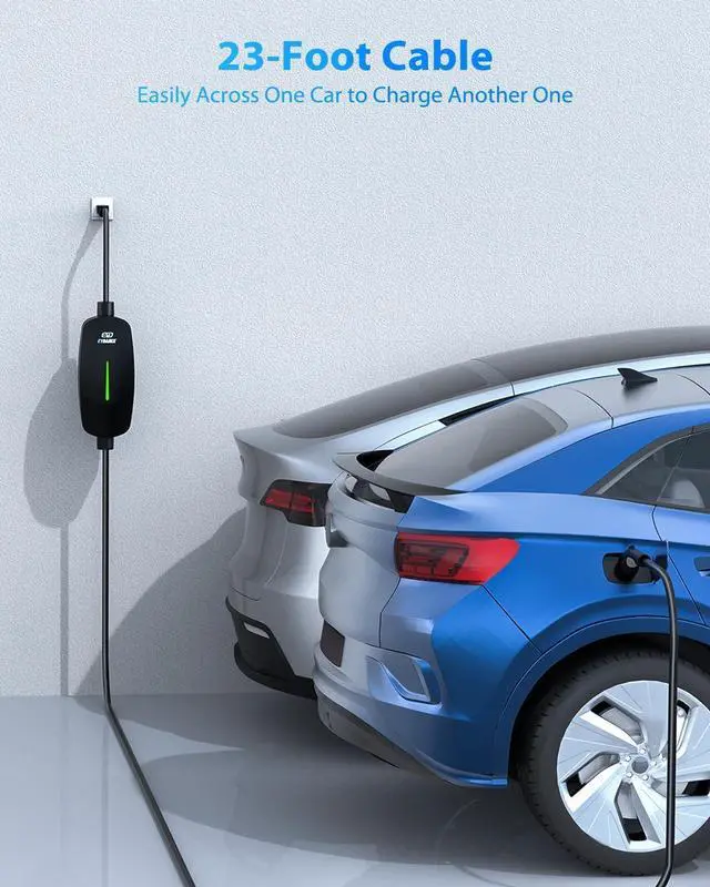 Alt view image 2 of 7 - Level 1&2 EV Charger, Electric Vehicle Portable Charger with 25FT Cable, Home EV Charging Station for J1772 Electric Cars, 16Amp 110V-240V, NEMA 6-20 & NEMA 5-15 Plug