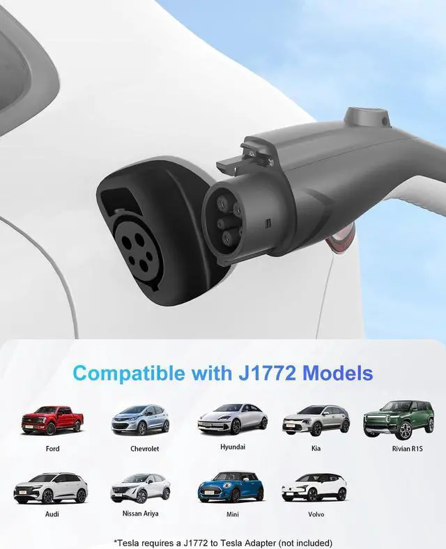 Alt view image 6 of 7 - Level 1&2 EV Charger, Electric Vehicle Portable Charger with 25FT Cable, Home EV Charging Station for J1772 Electric Cars, 16Amp 110V-240V, NEMA 6-20 & NEMA 5-15 Plug