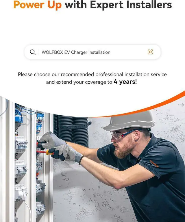 Alt view image 7 of 7 - Level 2 EV Charger 48 Amp - Smart Display, RFID Card, 25ft Cable, Outdoor/Indoor, Hardwired EV Charger Level 2, WiFi Enabled Electric Car Charger, 240V Electric Vehicle Charging Stations