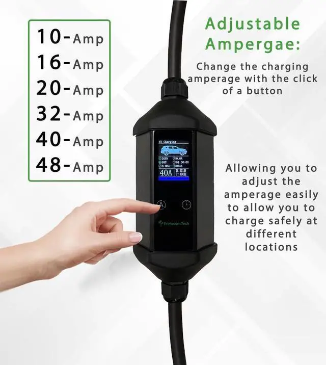 Alt view image 2 of 7 - 40Amp Primecom Level 2, Electric Vehicle (EV) Charger, (240V, 32A/40A), NEMA 14-50 Electric Car Charger, 30 feet, 40 feet, and 50 Feet Lengths for TESLA Level2 EV Charger (40, 40Amp) for Tesla