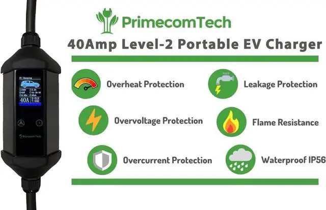 Alt view image 5 of 7 - 40Amp Primecom Level 2, Electric Vehicle (EV) Charger, (240V, 32A/40A), NEMA 14-50 Electric Car Charger, 30 feet, 40 feet, and 50 Feet Lengths for TESLA Level2 EV Charger (40, 40Amp) for Tesla