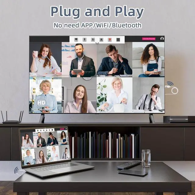 Alt view image 2 of 7 - Wireless HDMI Transmitter Receiver with Adapter 4K, 1080P 60HZ HDMI Wireless Extender, Plug & Play 2.4G/5G Wireless HDMI Kit for Streaming Video and Audio to Monitor from Laptop/PC/Projector