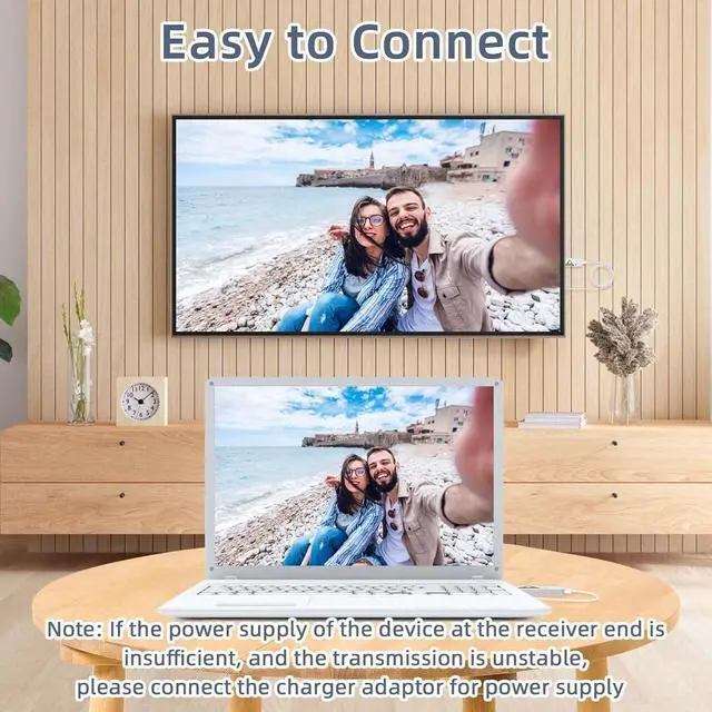 Alt view image 6 of 7 - Wireless HDMI Transmitter Receiver with Adapter 4K, 1080P 60HZ HDMI Wireless Extender, Plug & Play 2.4G/5G Wireless HDMI Kit for Streaming Video and Audio to Monitor from Laptop/PC/Projector