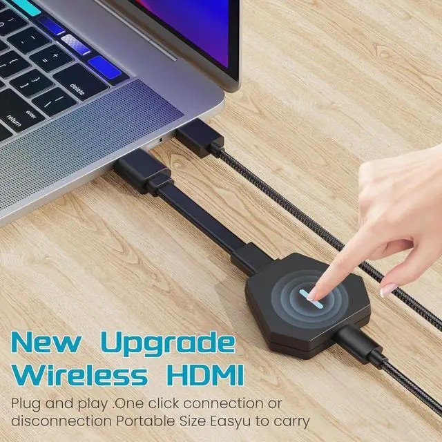 Alt view image 2 of 7 - Wireless HDMI Transmitter and Receiver with USB C to HDMI Adapter 1080P@60Hz (165Ft) 5G Wireless HDMI Adapter Kit for PC, Laptop,Switch,TV Box, to TV, Monitor, Projector Black