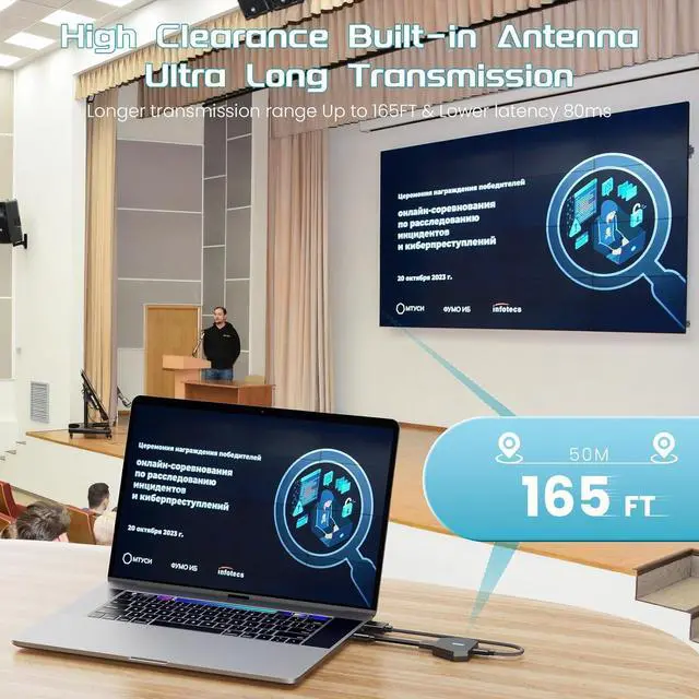 Alt view image 5 of 7 - Wireless HDMI Transmitter and Receiver with USB C to HDMI Adapter 1080P@60Hz (165Ft) 5G Wireless HDMI Adapter Kit for PC, Laptop,Switch,TV Box, to TV, Monitor, Projector Black