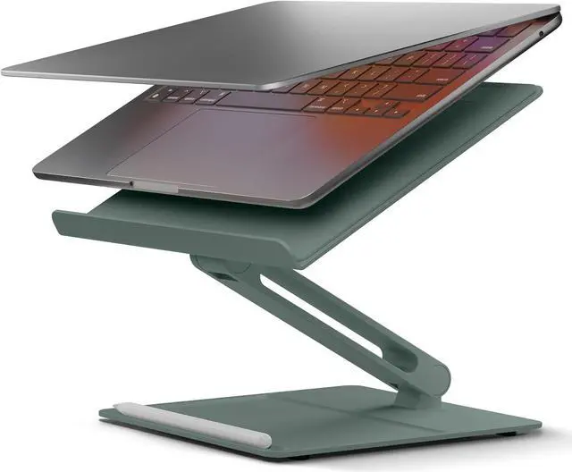 Main image of Desk Laptop Stand  Height Adjustable Ergonomic Computer Stand  Compatible with MacBook Air/Pro iPad  HP  Microsoft Surface & Laptops & Tablets Up to 5kg (Slate Green)