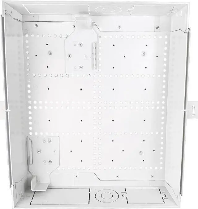 Alt view image 4 of 6 - E45-8011-1P Multi-Functional Recessed Media Box with Integrated Duplex Power Receptacle For Seamless Home & Office Connectivity Solutions, In Wall Box, Hides TV Outlet & Cables