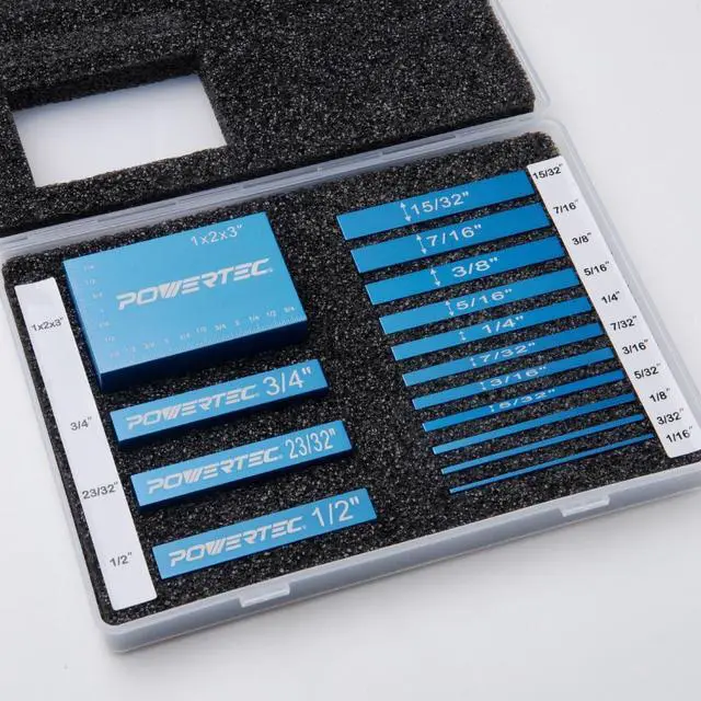 Alt view image 4 of 7 - Setup Blocks Height Gauge 15pc Set, Router Table Setup Bars w/L Square 3pc, Machinist Square for Router Fence, Table Saw Blade, Band Saw, Drill Press (72052)