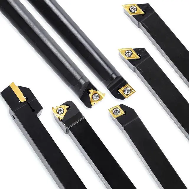 Alt view image 6 of 7 - Lathe Threading Tool-Bit Set 21pcs - 7pcs 5/8" Turning Holder Boring Bars / 14pcs Indexable Carbide Inserts Golden CCMT09T304 DCMT11T304 16IR A60 16ER AG60 MGMN30