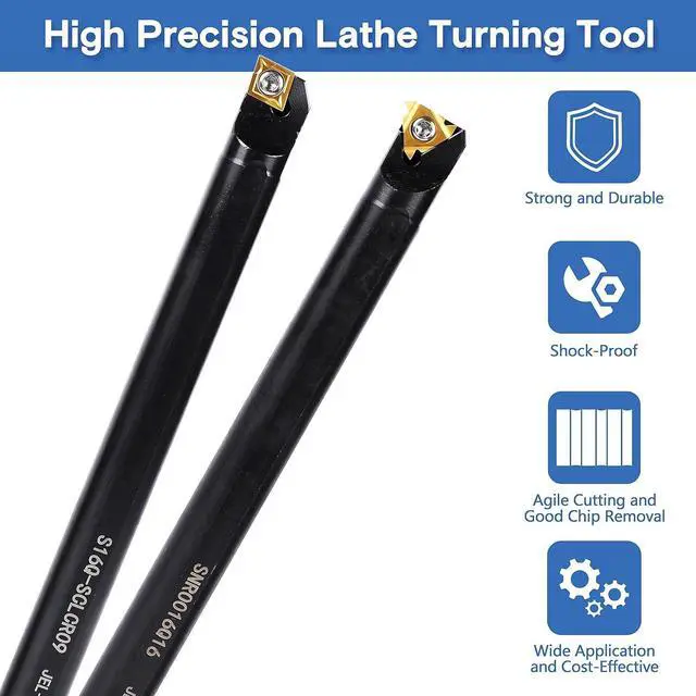 Alt view image 7 of 7 - Lathe Threading Tool-Bit Set 21pcs - 7pcs 5/8" Turning Holder Boring Bars / 14pcs Indexable Carbide Inserts Golden CCMT09T304 DCMT11T304 16IR A60 16ER AG60 MGMN30