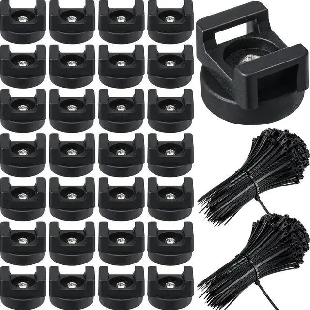 Main image of Zip Tie Mount Multipurpose Magnetic Cable Holder Cable Tie Mount Magnets Magnetic Wire Management Bases with Heavy Duty Cable Zip Ties, Tie Mount Nylon Cable Ties in Total (250 Pieces, 22 mm)
