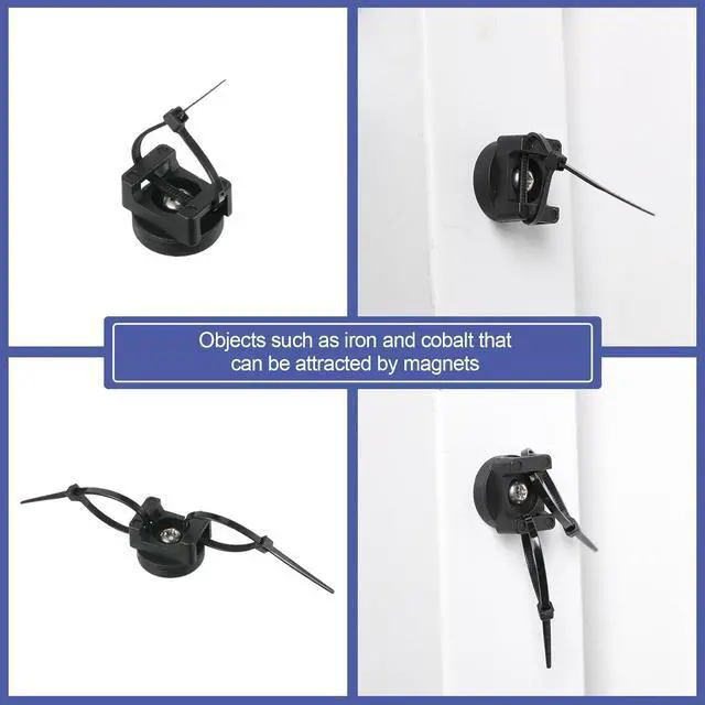 Alt view image 5 of 6 - Zip Tie Mount Multipurpose Magnetic Cable Holder Cable Tie Mount Magnets Magnetic Wire Management Bases with Heavy Duty Cable Zip Ties, Tie Mount Nylon Cable Ties in Total (250 Pieces, 22 mm)