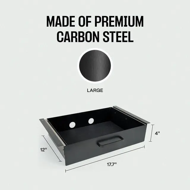 Alt view image 2 of 7 - Carbon Steel Underdesk Drawer Slide Out, 17.7 x 12 x 4 in, Matte Black - Premium Quality, Ergonomic Organization, Cable Management, Versatile Sizes, Luxe Extras