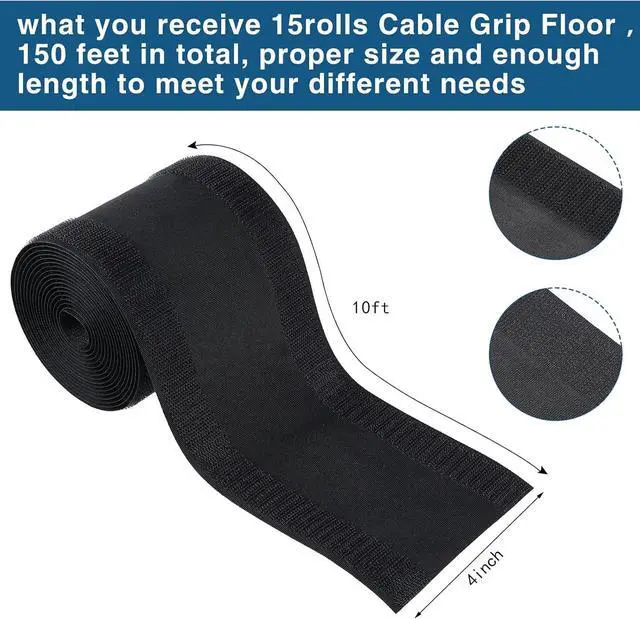 Alt view image 2 of 7 - Cable Grip Floor Cable Cover Cords Cable Protector Cable Management Only for Commercial Office Carpet (Black,147.64 ft)