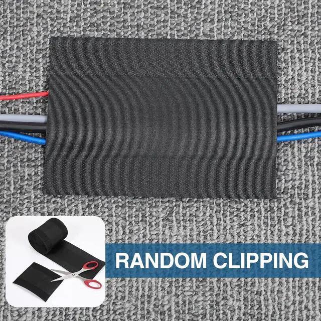 Alt view image 3 of 7 - Cable Grip Floor Cable Cover Cords Cable Protector Cable Management Only for Commercial Office Carpet (Black,147.64 ft)