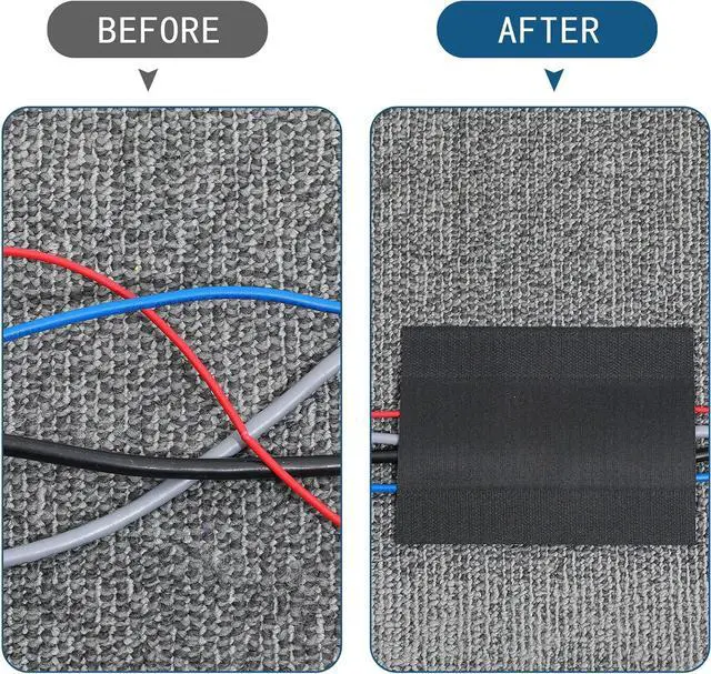 Alt view image 4 of 7 - Cable Grip Floor Cable Cover Cords Cable Protector Cable Management Only for Commercial Office Carpet (Black,147.64 ft)