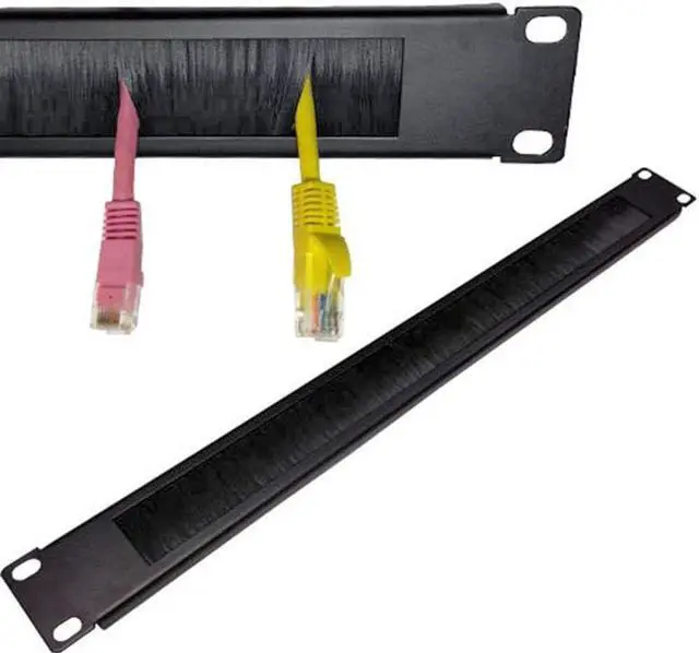 Main image of Grommet 1U Cable Manager Server Rack Wire Management System (bristles keep component clean) - 10 Pack