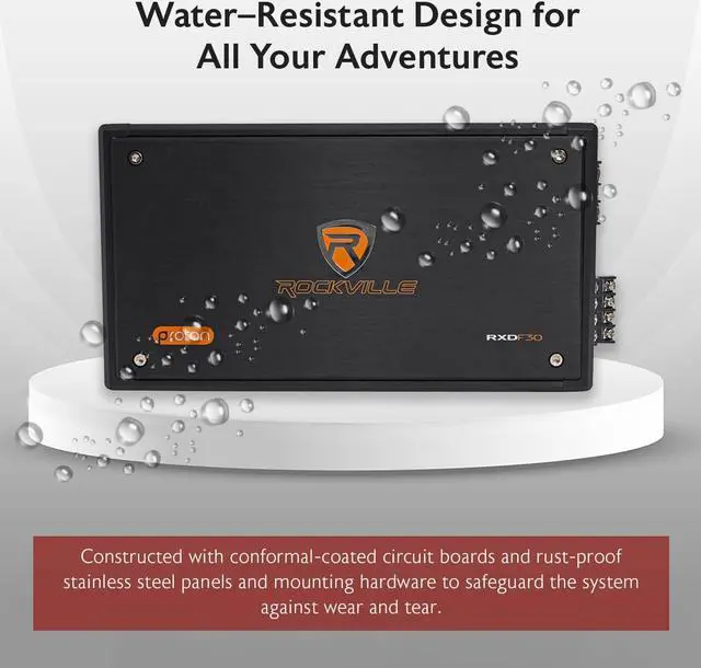 Alt view image 3 of 7 - RXD-F30 Micro Car/ATV Amplifier 2400w Peak 4 Channel 4x150W RMS