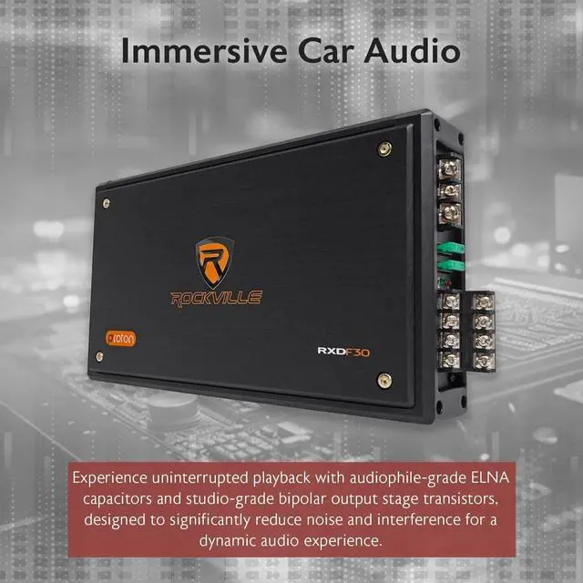 Alt view image 4 of 7 - RXD-F30 Micro Car/ATV Amplifier 2400w Peak 4 Channel 4x150W RMS