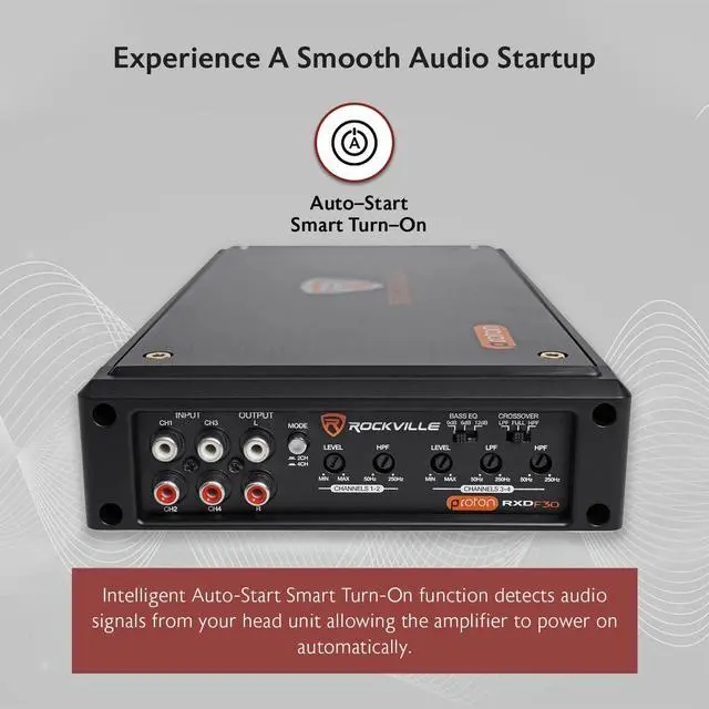 Alt view image 5 of 7 - RXD-F30 Micro Car/ATV Amplifier 2400w Peak 4 Channel 4x150W RMS