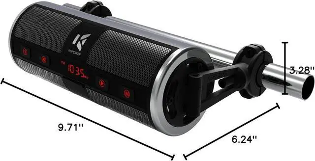 Alt view image 7 of 7 - Motorcycle Speakers Bluetooth Waterproof Radio Audio System Built-in Amplifier, Great for ATV, Scooter Bike,12 Volt Vehicle,3 Inch Metal Mp3 Player, K2ch