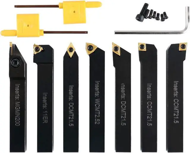 Alt view image 3 of 7 - 7 Pieces/Set 1/2'' Indexable Carbide Turning Tool Set in Fitted Box, 2387-2004