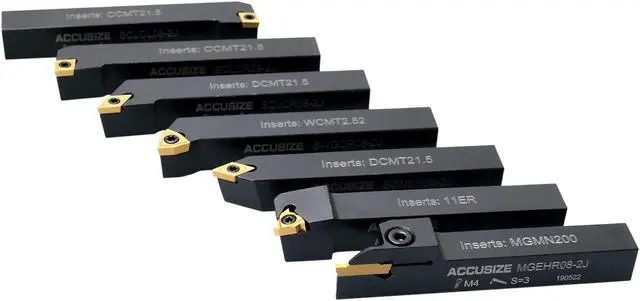 Alt view image 6 of 7 - 7 Pieces/Set 1/2'' Indexable Carbide Turning Tool Set in Fitted Box, 2387-2004