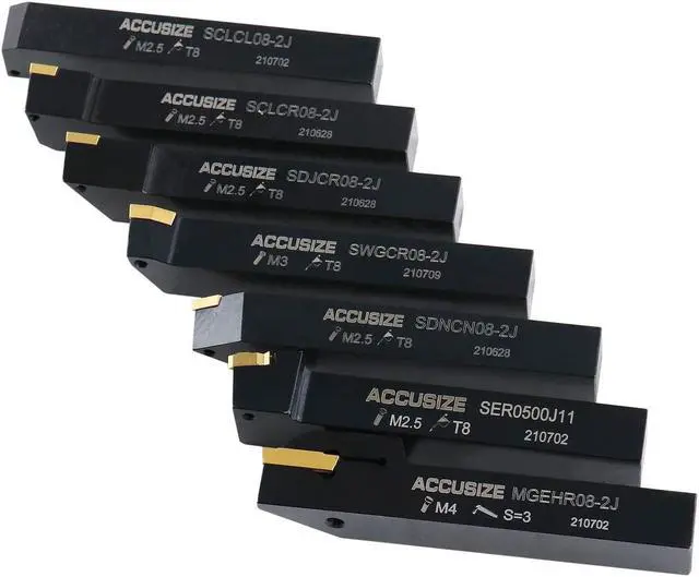 Alt view image 7 of 7 - 7 Pieces/Set 1/2'' Indexable Carbide Turning Tool Set in Fitted Box, 2387-2004