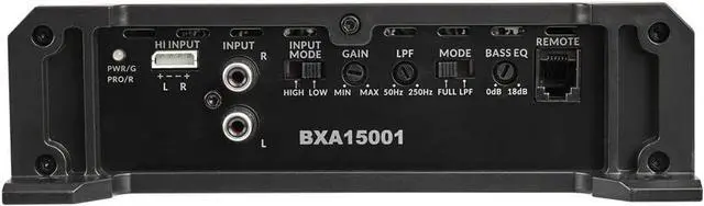 Alt view image 4 of 7 - BXA15001 1500W Peak BX-Series 2-Ohm Stable Class-A/B Monoblock Car Audio MOSFET Amplifier with Remote Subwoofer Level Control