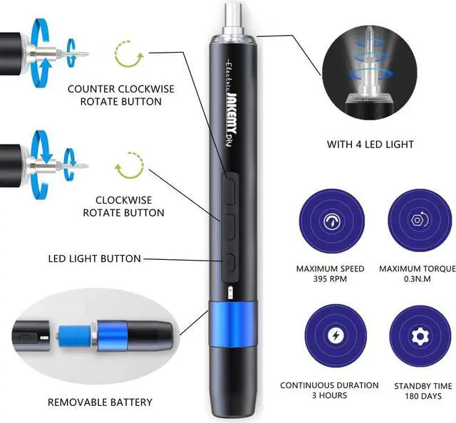 Alt view image 2 of 7 - Precision Electric Screwdriver Kit 61 In 1 Manual & Automatic Torque Power Screwdriver Set Rechargeable Cordless with LED Light for Laptop/Phone/Glasse/Watch