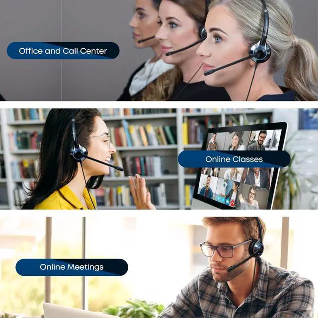 Alt view image 6 of 6 - HD-500 Office and Call Center Wired QD Headset with Noise Canceling Microphone and HD Speakers - Compatible with Mitel, Nortel, Avaya, Poly, Polycom, Shoretel, Digium, ESI, Fanvil Desk Phones