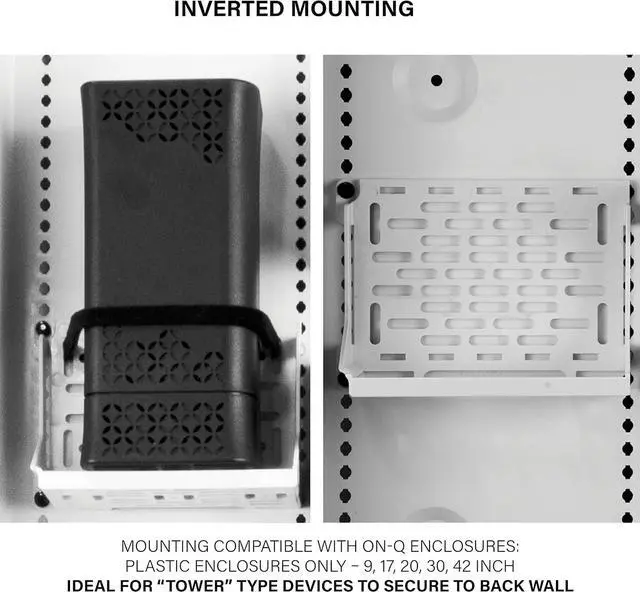 Alt view image 7 of 7 - Media Enclosure Power Strip, Half Width for Power Strip Media Cabinet, Power Strip to Optimize Cable Management & AC1060 Shelf Mounting Bracket, White