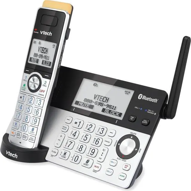Alt view image 2 of 7 - IS8151 Super Long Range DECT 6.0 Cordless Phone for Home with Answering Machine, 2300 ft Range, Call Blocking, Bluetooth, Headset Jack, Power Backup, Intercom, Expandable to 12 HS