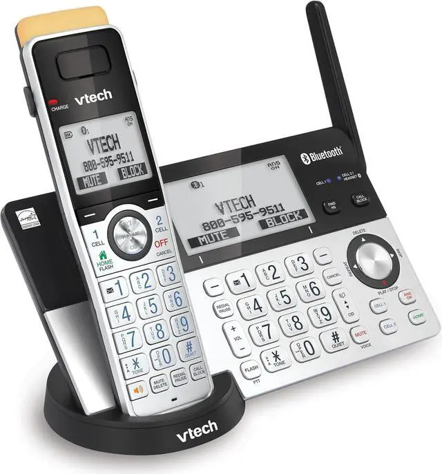 Alt view image 3 of 7 - IS8151 Super Long Range DECT 6.0 Cordless Phone for Home with Answering Machine, 2300 ft Range, Call Blocking, Bluetooth, Headset Jack, Power Backup, Intercom, Expandable to 12 HS