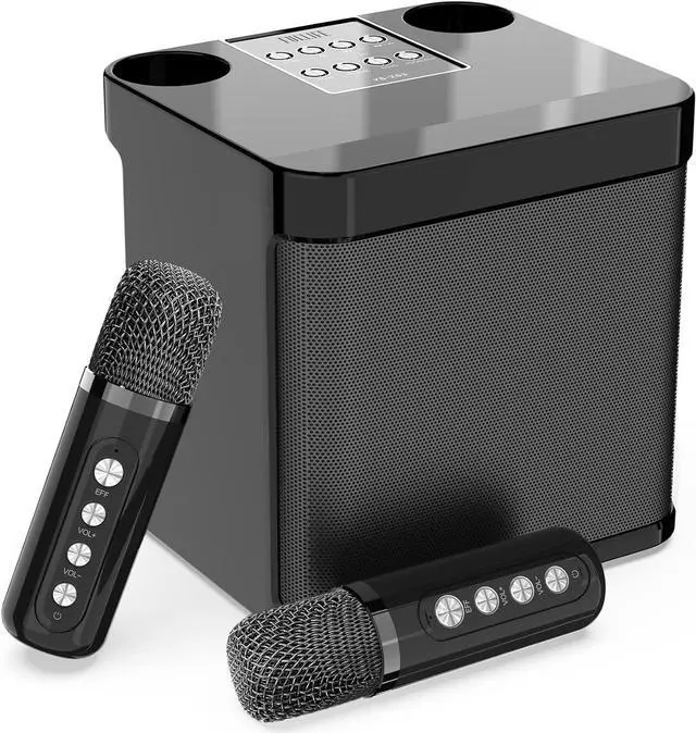 Main image of Machine for Adults and Kids, FULLIFE Portable Bluetooth PA Speaker System with 2 UHF Wireless Microphones, Karaoke Speaker with Echo, Supports TF/USB, AUX in, for Home Party, Meeting