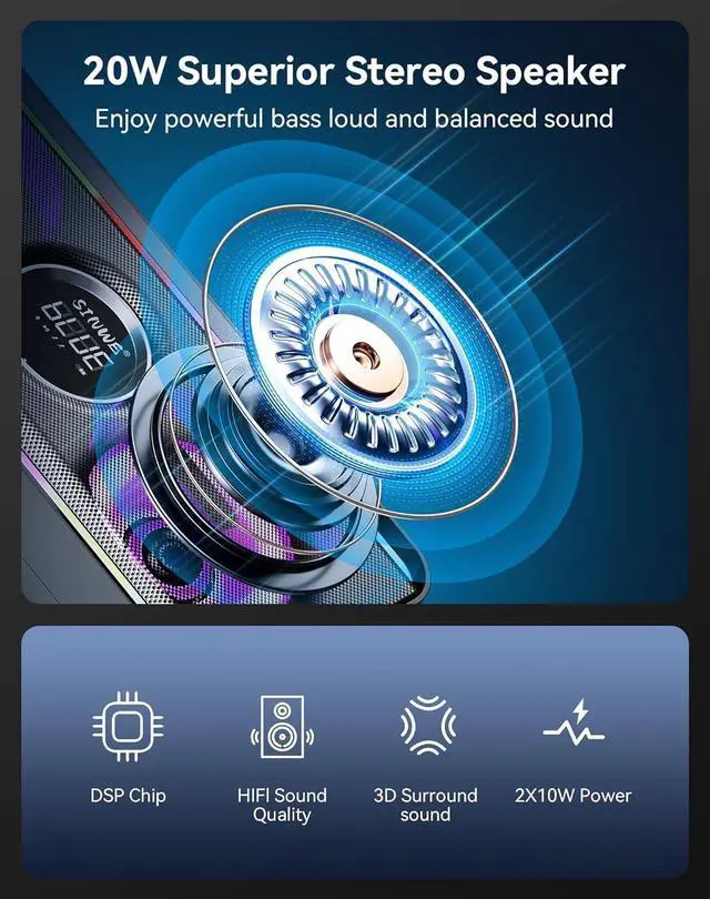 Alt view image 3 of 7 - Karaoke Machine for Adults Kids with 2 UHF Wireless Microphones,Portable Bluetooth Singing PA Speaker System with LED Lights for Home Party,Outdoor/Indoor/Wedding,Church,Birthday Gifts (K2)