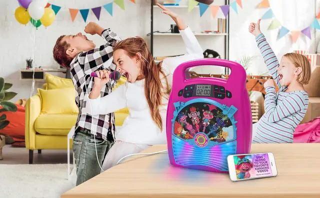 Alt view image 3 of 4 - New Trolls World Tour 2 Bluetooth MP3 Karaoke Machine Player Portable with Light Show Store Hours of Music with Built in Memory Sing Along Using The Real Working Microphone USB Port