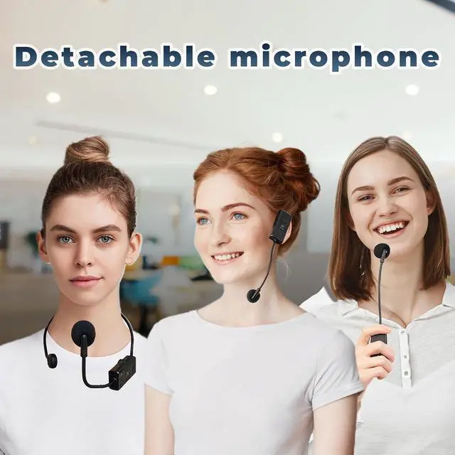 Alt view image 7 of 7 - Bluetooth 5.3 Voice Amplifier with Wireless Microphone Headset,Personal Wireless amplifier Mic for Teachers,40W Loudly Portable Megaphone Pa System for Classrooms,Speeches,Outdoors Indoors-S98