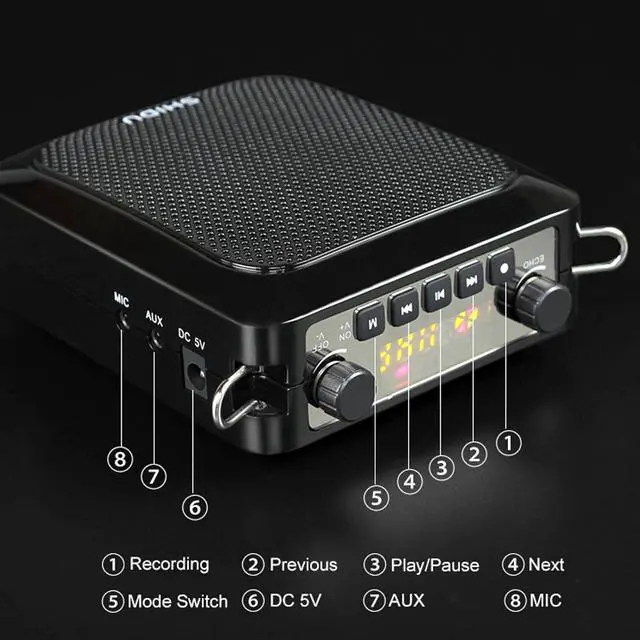 Alt view image 5 of 7 - Wireless Voice Amplifier Bluetooth, Microphone Amplifier Wireless 25 Watt Sound System Portable with Mic, 2000mAh Rechargeable Lithium Battery for Teachers/Tour Guide S28
