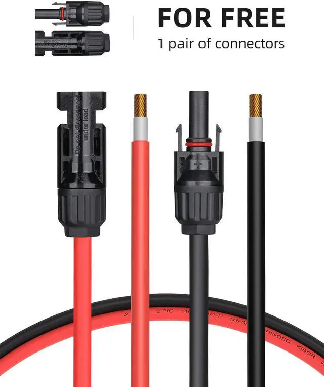 Alt view image 6 of 7 - 40 Feet 10AWG Solar Extension Cable with Female and Male Connector with Extra Pair of Connectors Solar Panel Adaptor Kit Tool (40FT Red + 40FT Black)