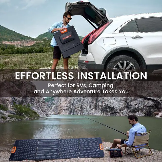 Alt view image 2 of 7 - Portable Solar Panel 200 Watt Foldable 200W Solar Cell Solar Charger for Power Station, Waterproof w/Adjustable Kickstand XT60 Anderson DC 8mm Connector for Camping, Off Grid Living