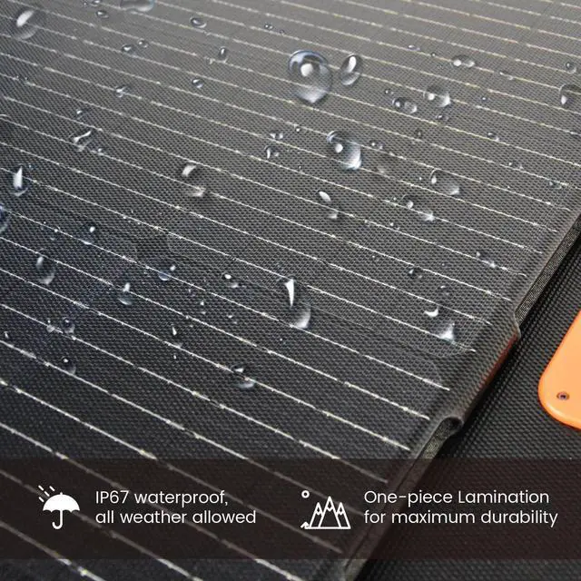 Alt view image 6 of 7 - Portable Solar Panel 200 Watt Foldable 200W Solar Cell Solar Charger for Power Station, Waterproof w/Adjustable Kickstand XT60 Anderson DC 8mm Connector for Camping, Off Grid Living