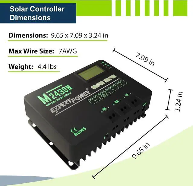 Alt view image 5 of 7 - 200W 12V Solar Power Kit | 200W Mono Rigid Solar Panels, 30A MPPT Solar Charge Controller | RV, Trailer, Camper, Marine, Off Grid, Solar Projects