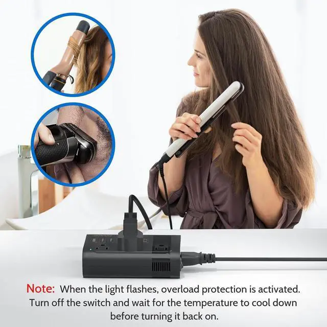 Alt view image 4 of 7 - 350W Voltage Converter, Ai 220V to 110V Converter and 50Hz to 60Hz Transformer, Power Converter Adapter Combo US to AU, UK, European Travel Plug Adapter for Hair Straightener Laptop Cell Phone