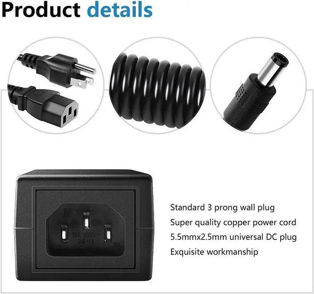 Alt view image 4 of 7 - SHNITPWR 24V 3A DC Power Supply Adapter AC 100V~240V to DC 24 Volt 3 Amp 72W Converter Transformer 5.5x2.5mm Plug for 5050 3528 LED Strip Light 3D Printer LED Driver CCTV Security System LCD Monitor
