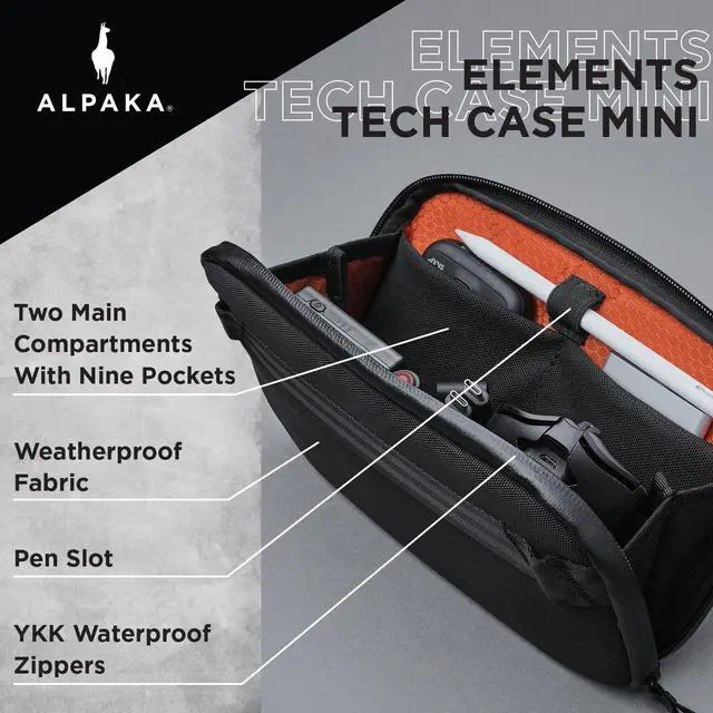 Alt view image 3 of 7 - Tech Case Mini Small Travel Organizer Pouch for Electronics, Cables, Cell Phone | Tech Pouch for Electronic Accessories