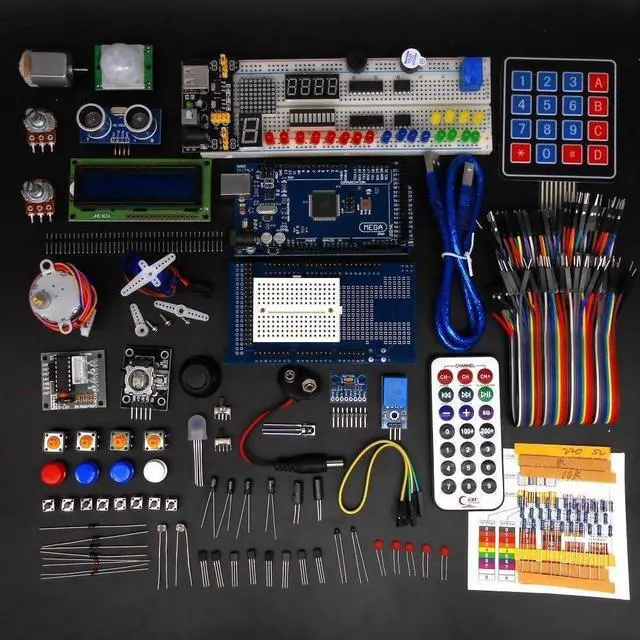 Alt view image 2 of 7 - Ultimate STEM Electronic Projects Starter Kit for Arduino with Mega2560, LCD1602, Servo, Stepper Motor, Sensors, Breadboard, Jumper Wire, Resistor, Capacitor, Transistor and Tutorial