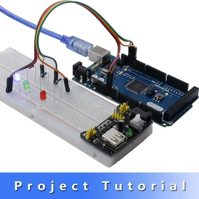 Alt view image 4 of 7 - Ultimate STEM Electronic Projects Starter Kit for Arduino with Mega2560, LCD1602, Servo, Stepper Motor, Sensors, Breadboard, Jumper Wire, Resistor, Capacitor, Transistor and Tutorial